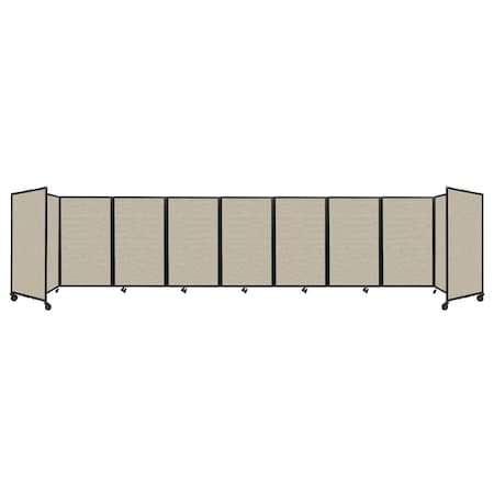 Versare Room Divider 360 Folding Portable Partition 25' x 5' Sand Fabric 1160918